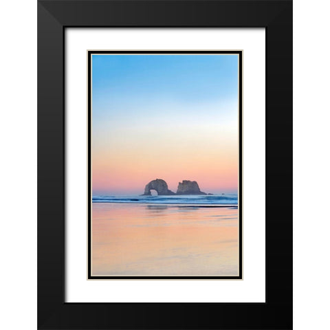 Soft Sunset Black Modern Wood Framed Art Print with Double Matting by Frates, Dennis