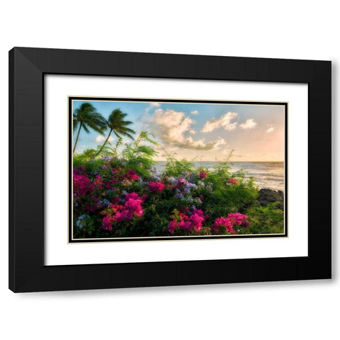 Hot Pink Black Modern Wood Framed Art Print with Double Matting by Frates, Dennis