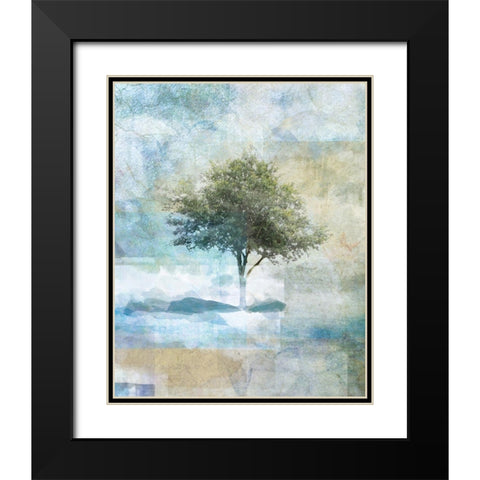 Tree Abstract II Black Modern Wood Framed Art Print with Double Matting by JMB Designs