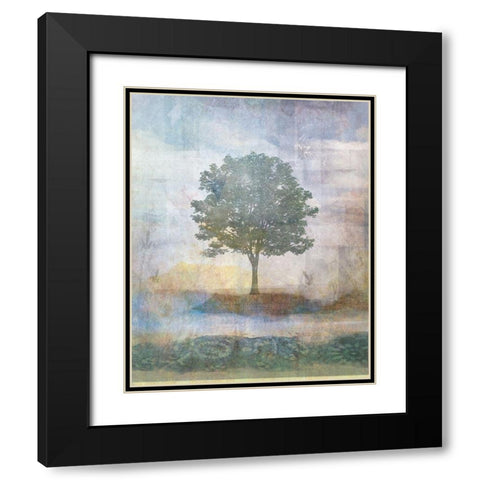 Tree Collage II Black Modern Wood Framed Art Print with Double Matting by JMB Designs