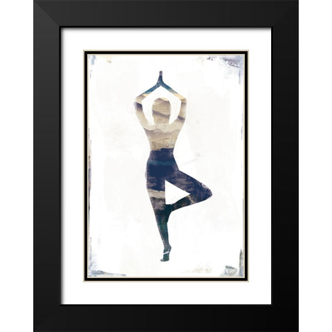 Tree Pose Black Modern Wood Framed Art Print with Double Matting by JMB Designs