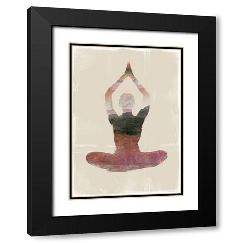 Praying Black Modern Wood Framed Art Print with Double Matting by JMB Designs