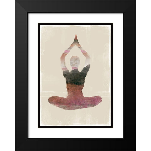 Praying Black Modern Wood Framed Art Print with Double Matting by JMB Designs