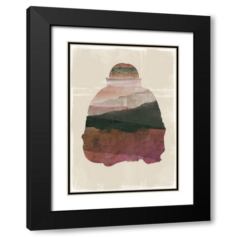 Buddha Black Modern Wood Framed Art Print with Double Matting by JMB Designs