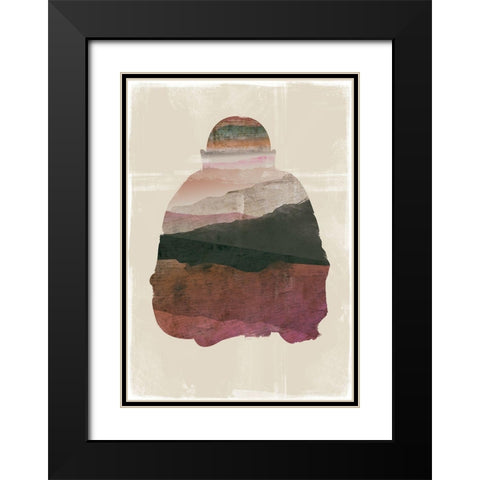 Buddha Black Modern Wood Framed Art Print with Double Matting by JMB Designs