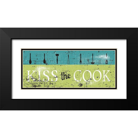 Kiss the Cook Black Modern Wood Framed Art Print with Double Matting by JMB Designs