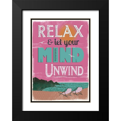 Let Your Mind Black Modern Wood Framed Art Print with Double Matting by JMB Designs