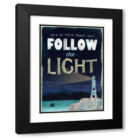 Follow Light Black Modern Wood Framed Art Print with Double Matting by JMB Designs