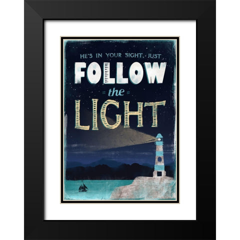 Follow Light Black Modern Wood Framed Art Print with Double Matting by JMB Designs