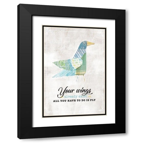 Fly Black Modern Wood Framed Art Print with Double Matting by JMB Designs