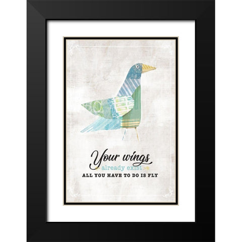 Fly Black Modern Wood Framed Art Print with Double Matting by JMB Designs