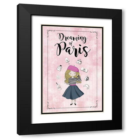 Dreaming of Paris Black Modern Wood Framed Art Print with Double Matting by JMB Designs