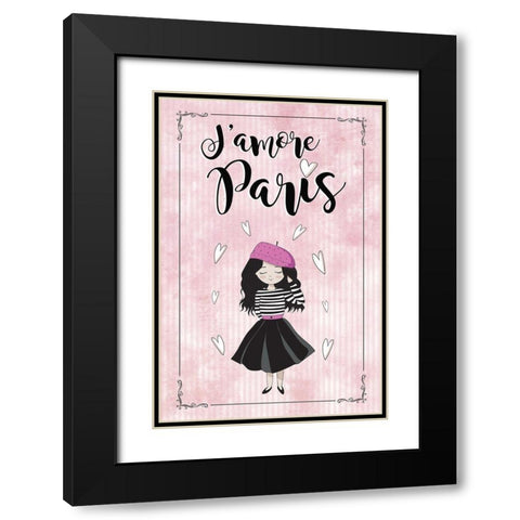 Jamore Paris Black Modern Wood Framed Art Print with Double Matting by JMB Designs