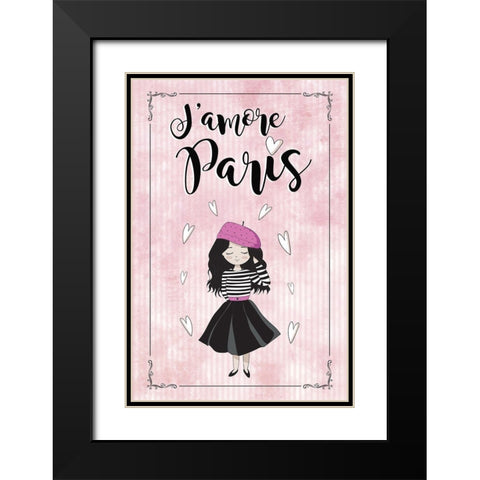 Jamore Paris Black Modern Wood Framed Art Print with Double Matting by JMB Designs