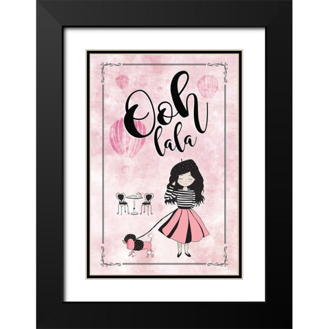 Ooh Lala Black Modern Wood Framed Art Print with Double Matting by JMB Designs