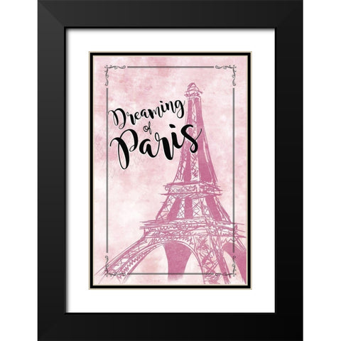 Dreaming of Paris Black Modern Wood Framed Art Print with Double Matting by JMB Designs