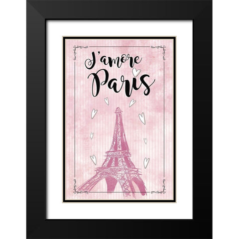Jamore Paris Black Modern Wood Framed Art Print with Double Matting by JMB Designs