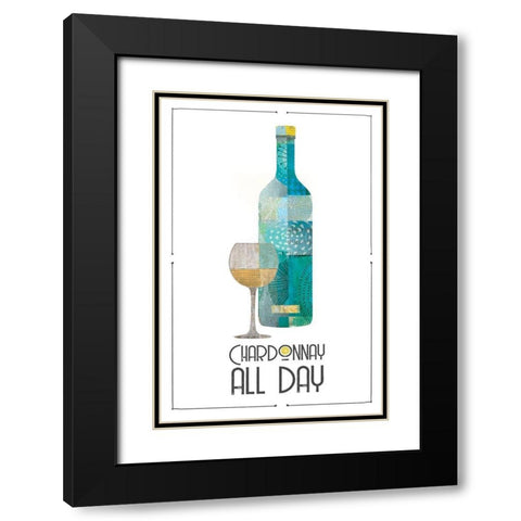 Chardonnay All Day Black Modern Wood Framed Art Print with Double Matting by JMB Designs