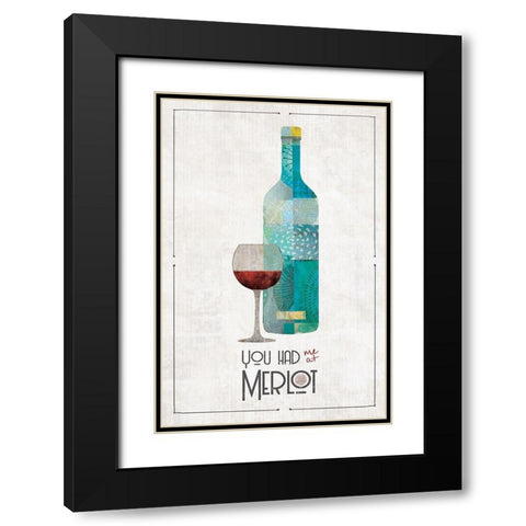 You Had Me at Merlot Black Modern Wood Framed Art Print with Double Matting by JMB Designs