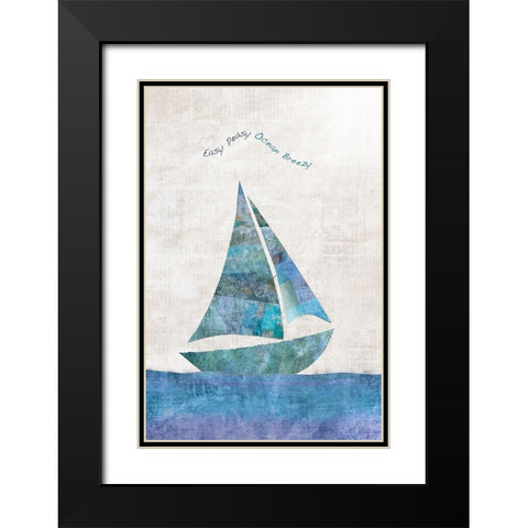 Ocean Breezy Black Modern Wood Framed Art Print with Double Matting by JMB Designs