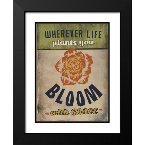 Bloom with Grace Black Modern Wood Framed Art Print with Double Matting by JMB Designs