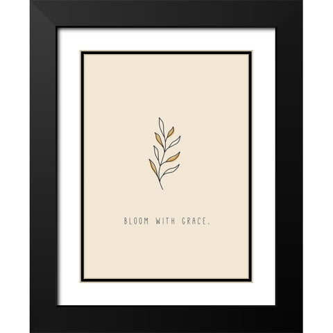 Bloom with Grace Black Modern Wood Framed Art Print with Double Matting by JMB Designs