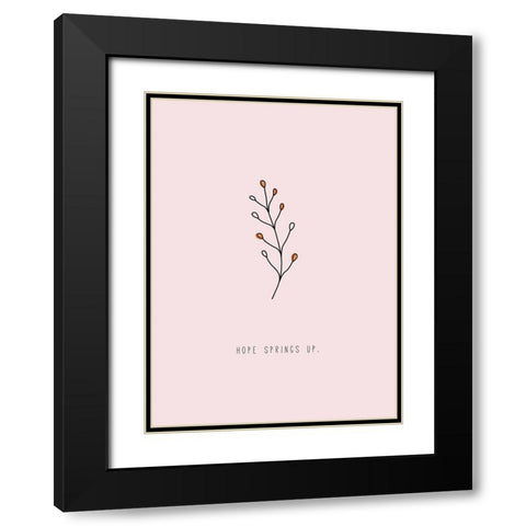Hope Springs Up Black Modern Wood Framed Art Print with Double Matting by JMB Designs