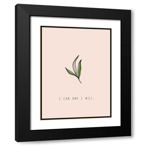 I Can Black Modern Wood Framed Art Print with Double Matting by JMB Designs