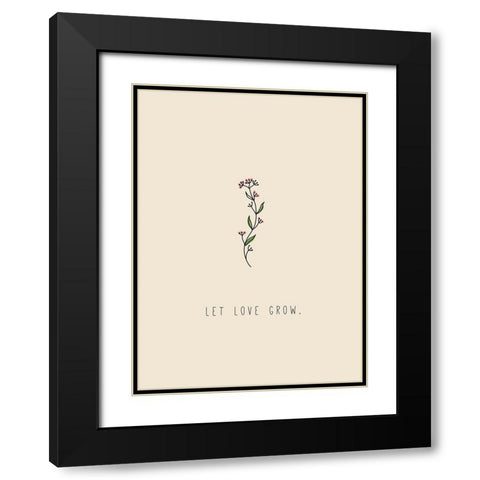 Plant Hope Black Modern Wood Framed Art Print with Double Matting by JMB Designs