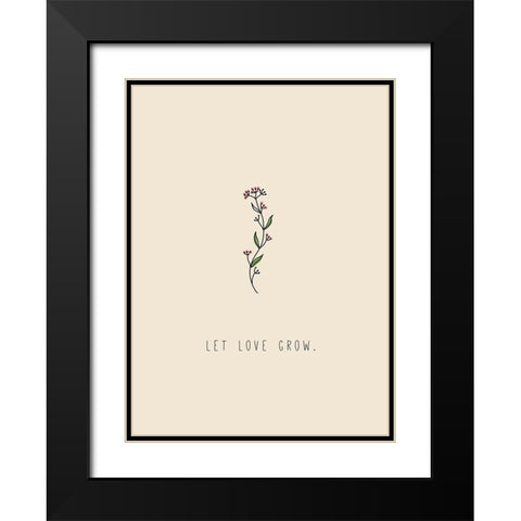 Plant Hope Black Modern Wood Framed Art Print with Double Matting by JMB Designs