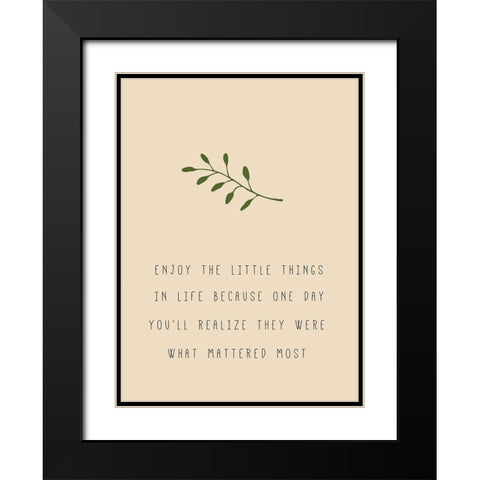 Enjoy the Little Things Black Modern Wood Framed Art Print with Double Matting by JMB Designs