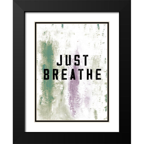 Just Breathe Black Modern Wood Framed Art Print with Double Matting by JMB Designs