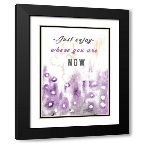 Just Enjoy Black Modern Wood Framed Art Print with Double Matting by JMB Designs