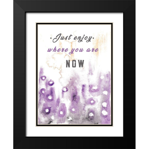 Just Enjoy Black Modern Wood Framed Art Print with Double Matting by JMB Designs