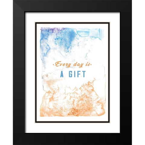 Every Day is a Gift Black Modern Wood Framed Art Print with Double Matting by JMB Designs