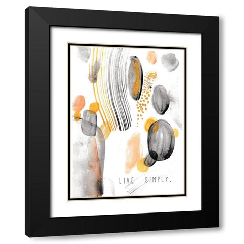 Live Simply Black Modern Wood Framed Art Print with Double Matting by JMB Designs
