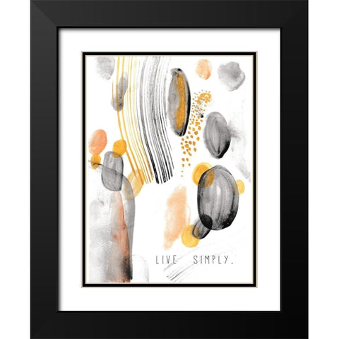 Live Simply Black Modern Wood Framed Art Print with Double Matting by JMB Designs