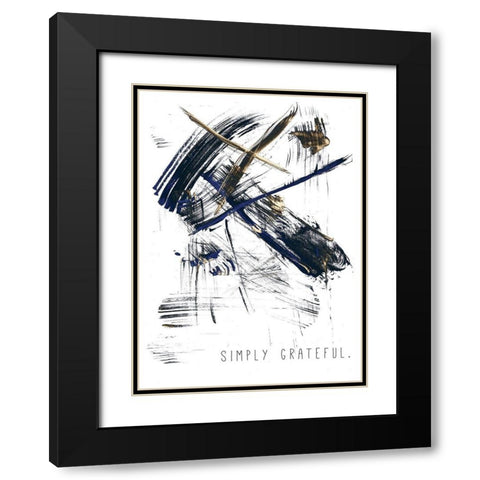 Simply Grateful Black Modern Wood Framed Art Print with Double Matting by JMB Designs