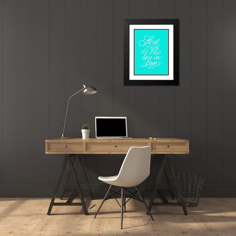 Done in Love Black Modern Wood Framed Art Print with Double Matting by Batista, Dee