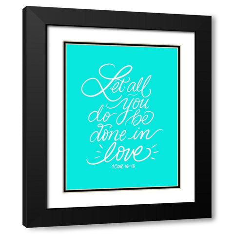 Done in Love Black Modern Wood Framed Art Print with Double Matting by Batista, Dee