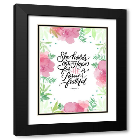 Holds Onto Hope Black Modern Wood Framed Art Print with Double Matting by Batista, Dee