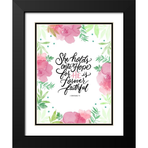 Holds Onto Hope Black Modern Wood Framed Art Print with Double Matting by Batista, Dee