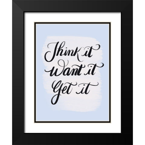 Think It Black Modern Wood Framed Art Print with Double Matting by Batista, Dee