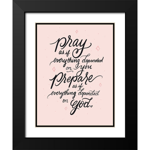 Pray Black Modern Wood Framed Art Print with Double Matting by Batista, Dee