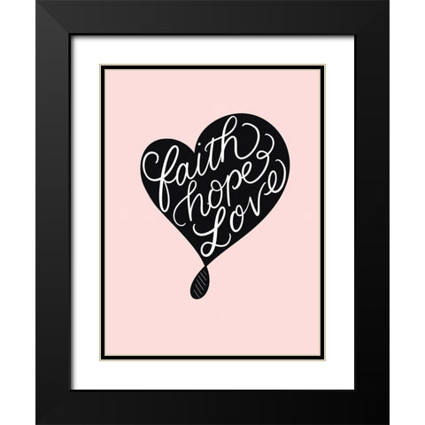 Faith Black Modern Wood Framed Art Print with Double Matting by Batista, Dee