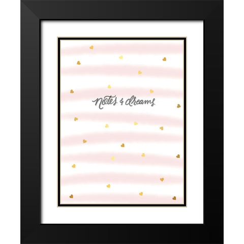 Notes Black Modern Wood Framed Art Print with Double Matting by Batista, Dee