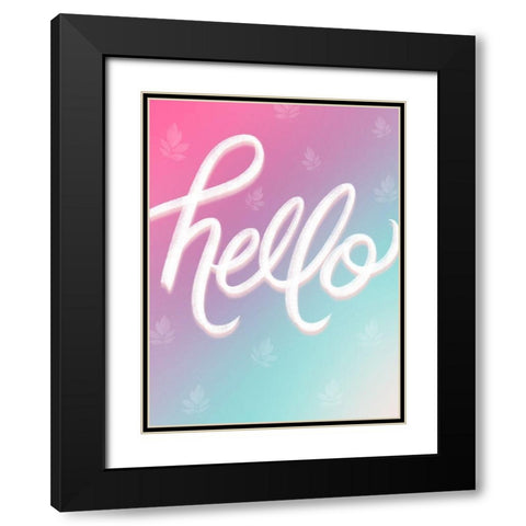 Hello Black Modern Wood Framed Art Print with Double Matting by Batista, Dee