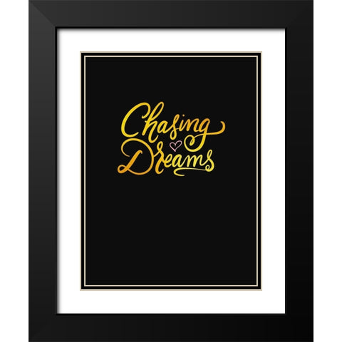 Chasing Black Modern Wood Framed Art Print with Double Matting by Batista, Dee