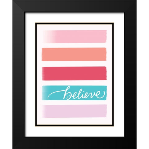 Believe Black Modern Wood Framed Art Print with Double Matting by Batista, Dee