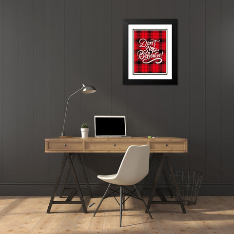 Believin Black Modern Wood Framed Art Print with Double Matting by Batista, Dee